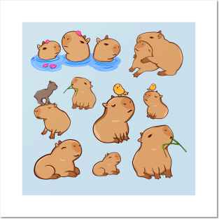 A cute group of capybaras Posters and Art